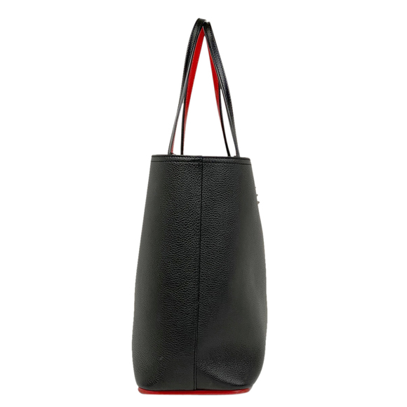 Christian Louboutin Cabata Tote Shoulder Bag Leather Black Red - Picture 2 of 8